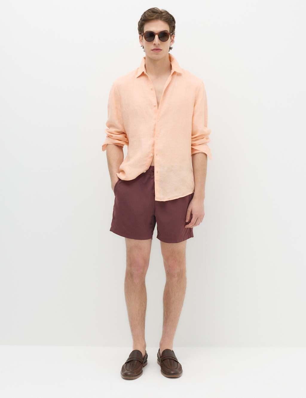 Marks & Spencer M&S Quick Dry Plain Swim Shorts Chestnut