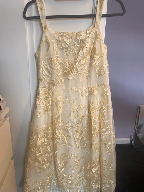 ASOS Lemon all over embroidered floral lace midi dress