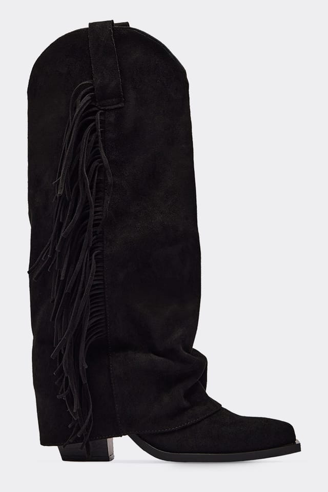 EGO EGO Women's Knee High Layered Faux Suede Block Heel Boots in Black - 3