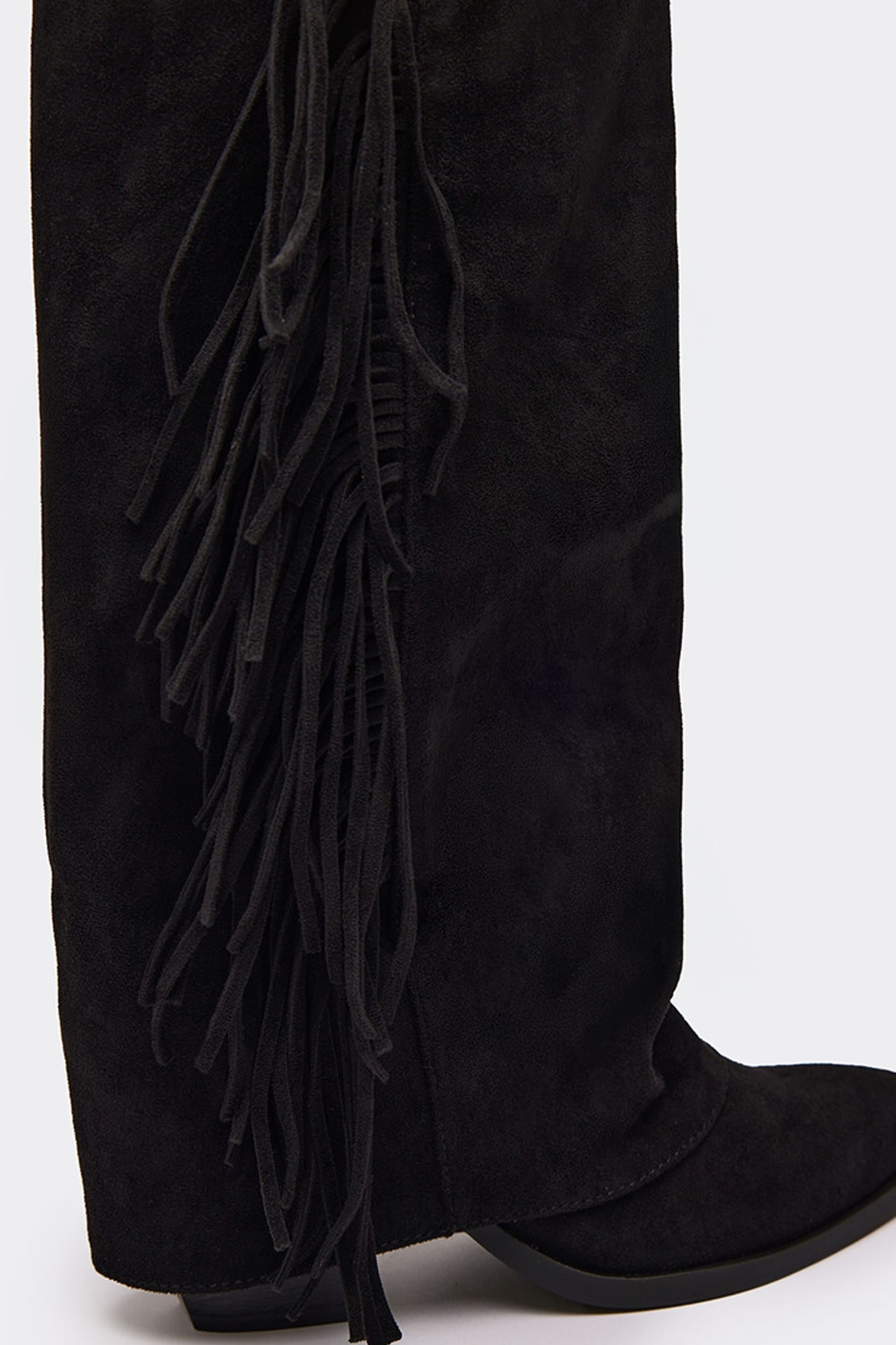EGO EGO Women's Knee High Layered Faux Suede Block Heel Boots in Black - 4