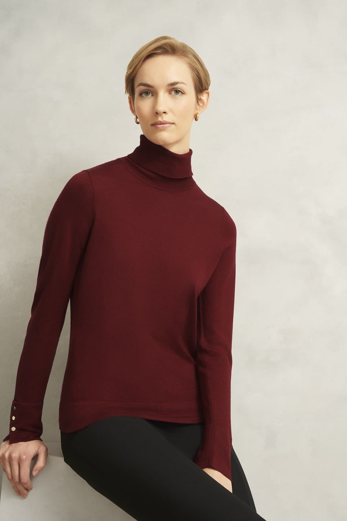 Hobbs London Hobbs London Women's Lara Rollneck Jumper in Charcoal