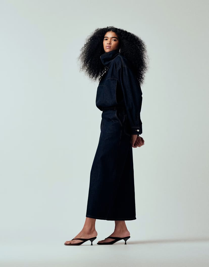 ASOS ASOS DESIGN denim tailored pencil skirt co ord - 1