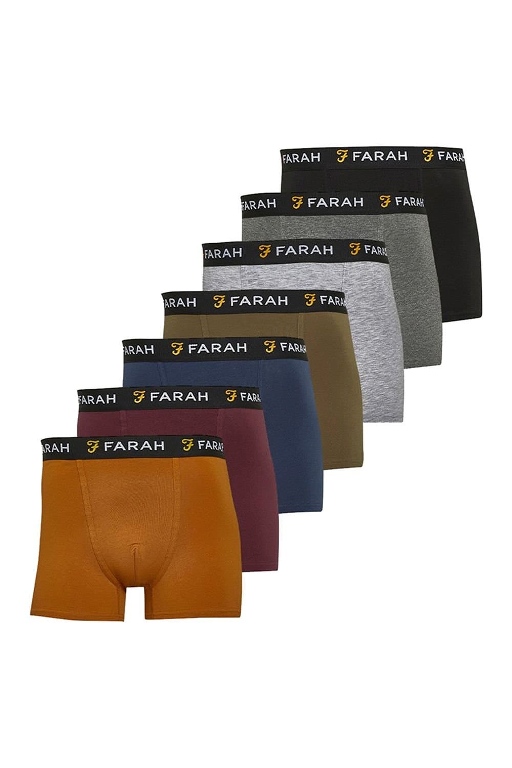 Farah FARAH Men's 7 Pack Cotton Breathable Boxers Underwear - Kalle Collection