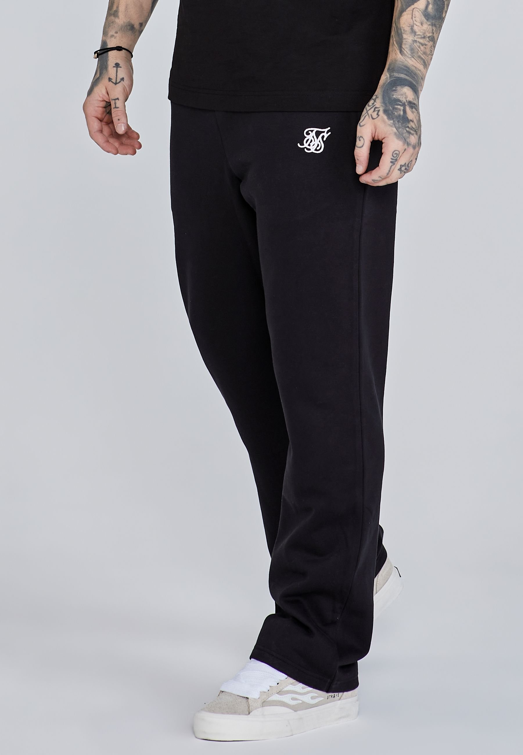 SikSilk SikSilk Men's Grey Marl Track Pants in Black - 3