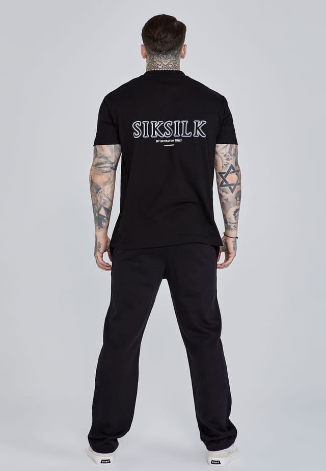SikSilk SikSilk Men's Grey Marl Track Pants in Black - 3