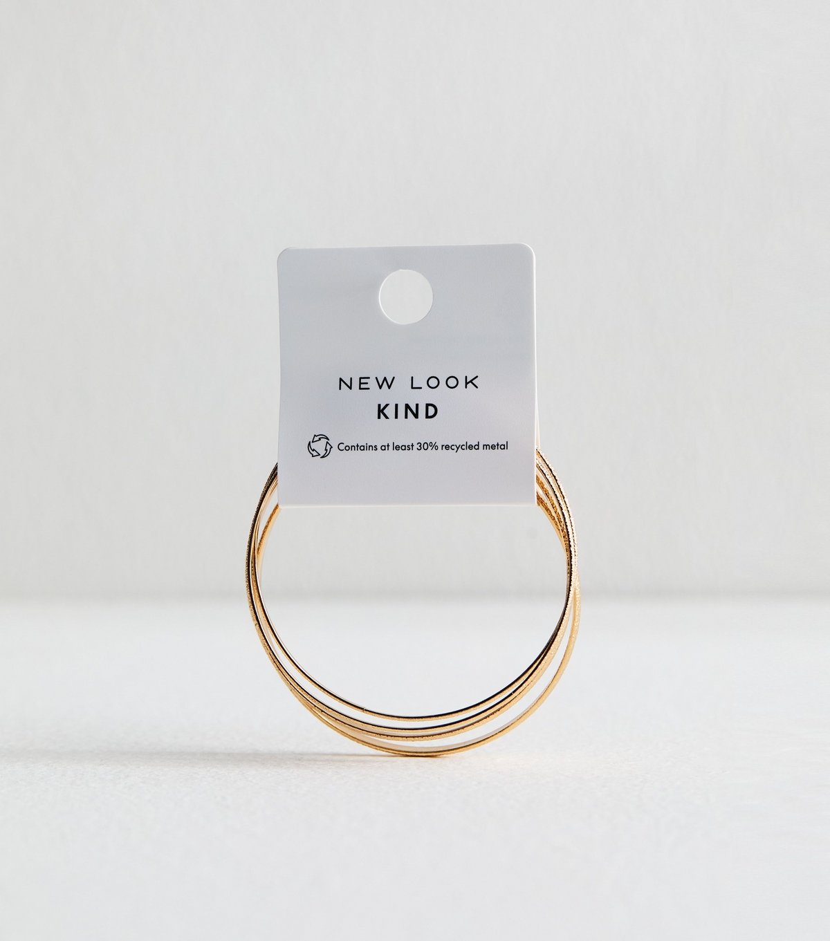 New Look Pack of 4 Gold Tone Textured Bangles New Look - 3