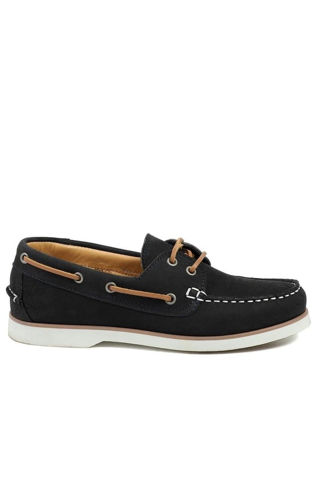 Jones Bootmaker Jones Bootmaker Women's Patrizia Leather Boat Shoes in Navy - 2