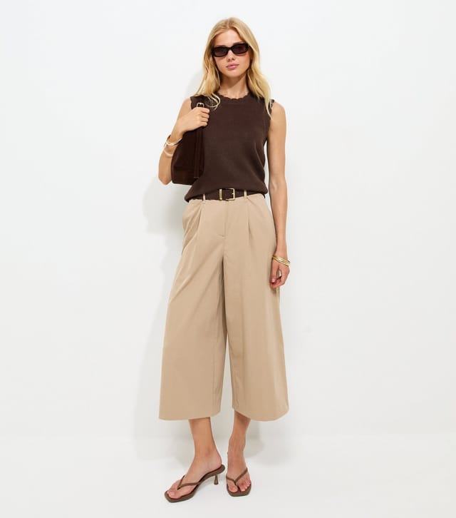 New Look Women's Dark Brown Scalloped Edge Knitted Tabard Vest New Look - 3