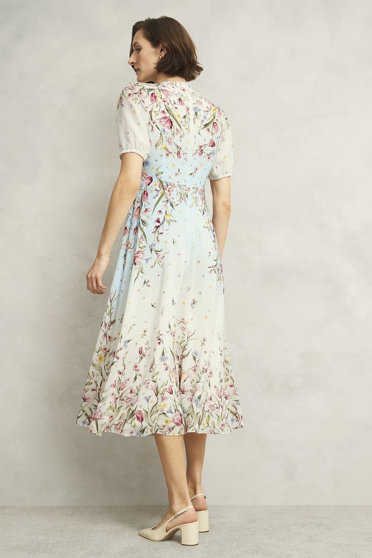 Hobbs London Hobbs London Women's Belmond Floral Print Midi Silk Dress in Warm White - 4