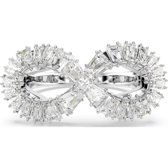 Swarovski Swarovski Women's Hyperbola Rhodium Plated Infinity Cocktail Ring 5679698 55 in White - 2