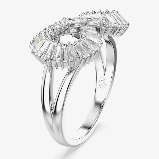Swarovski Swarovski Women's Hyperbola Rhodium Plated Infinity Cocktail Ring 5679698 55 in White - 3