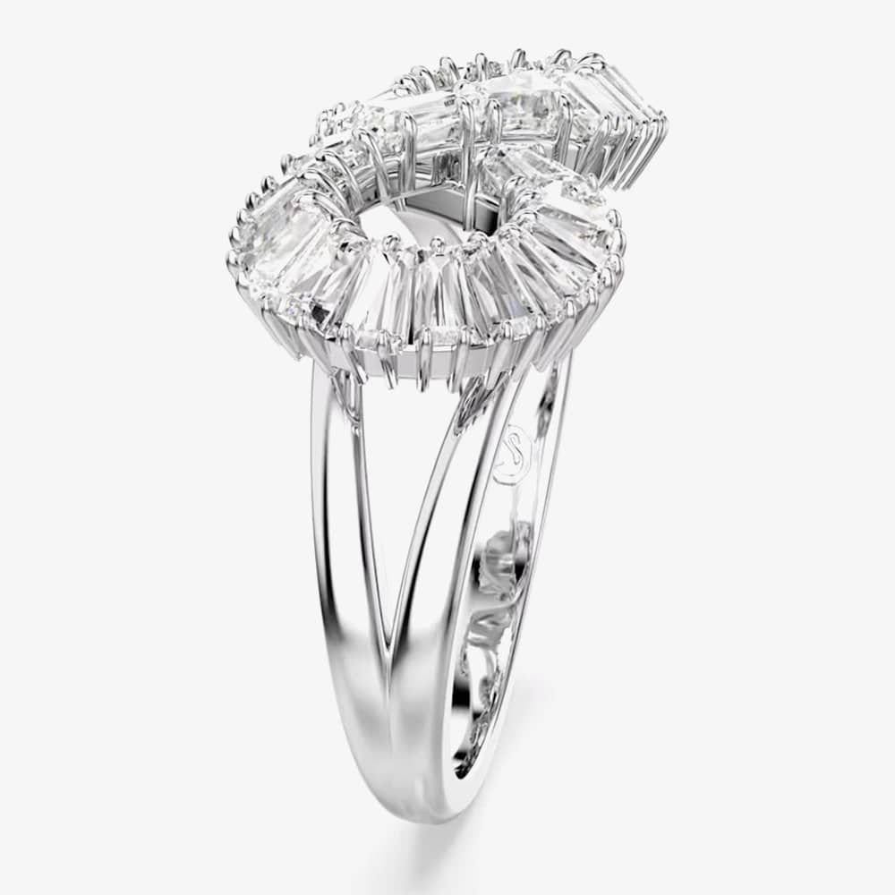 Swarovski Swarovski Women's Hyperbola Rhodium Plated Infinity Cocktail Ring 5679698 55 in White - 4
