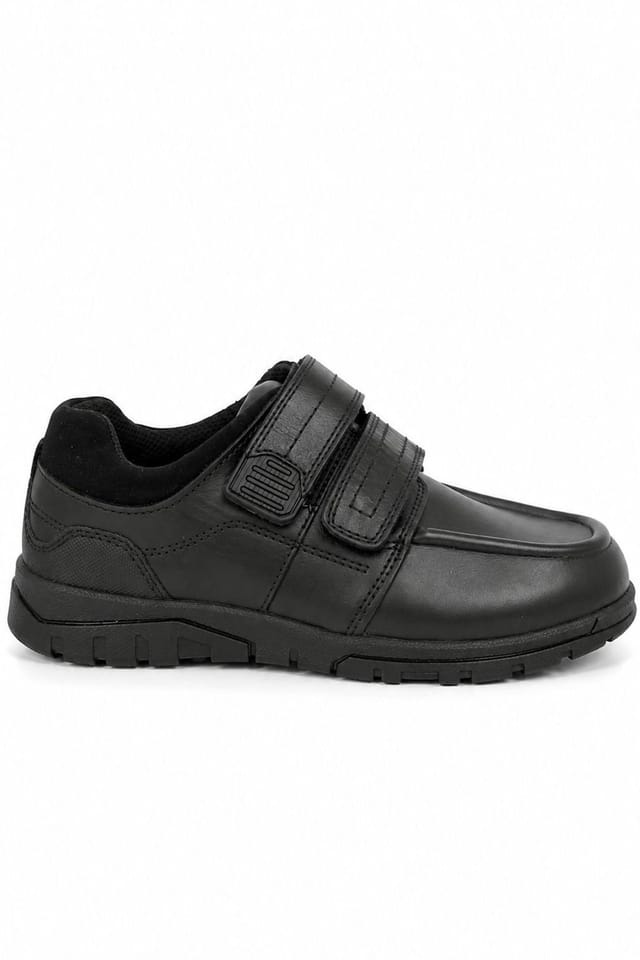 Spot On Spot On Men's Double Strap Chunky Sole School Shoes in Jet Black - 2