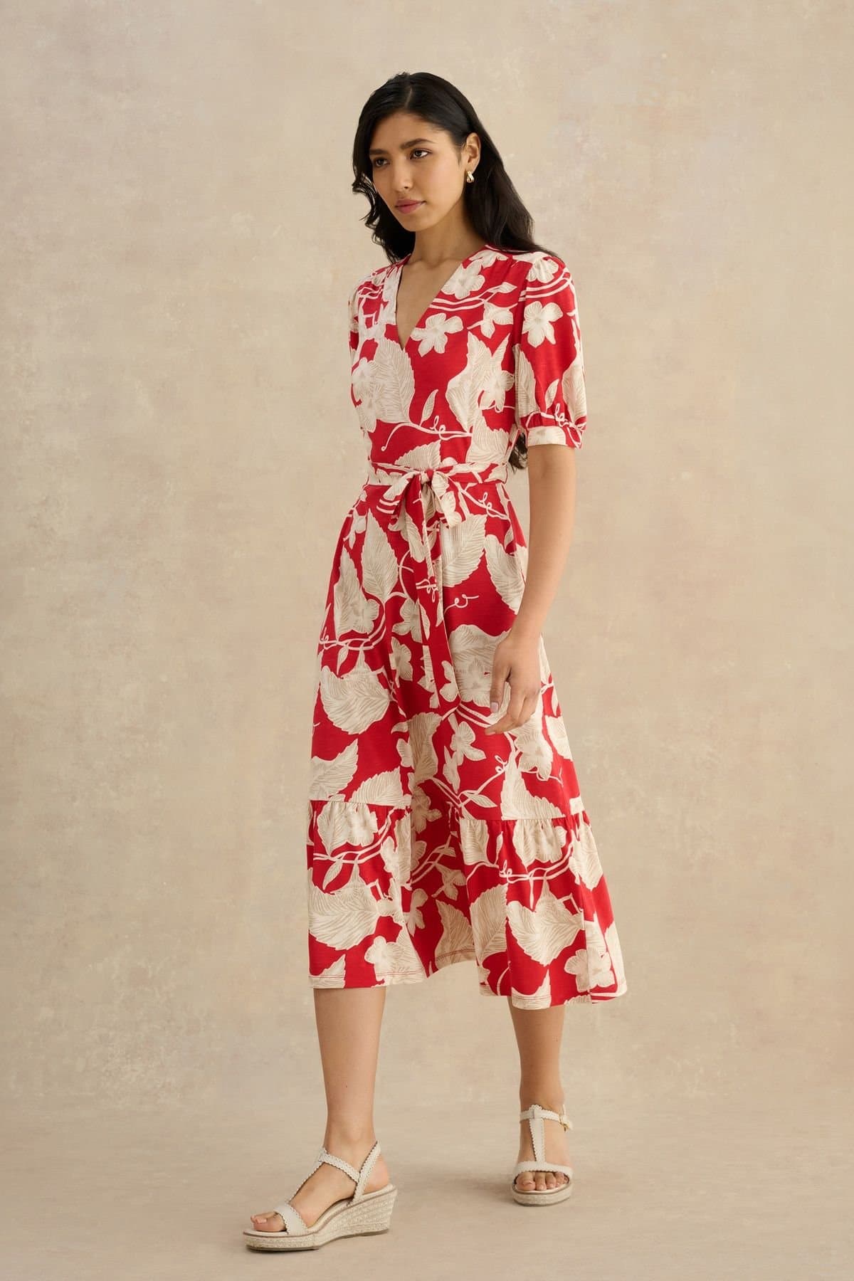 Hobbs London Hobbs London Women's Martha Floral Jersey Dress in Red