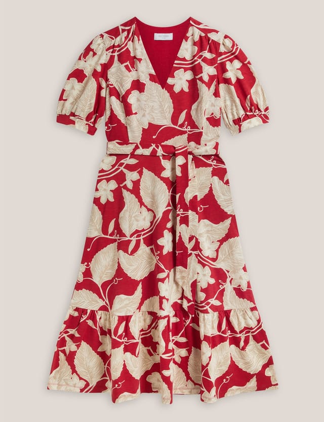 Hobbs London Hobbs London Women's Martha Floral Jersey Dress in Red - 2