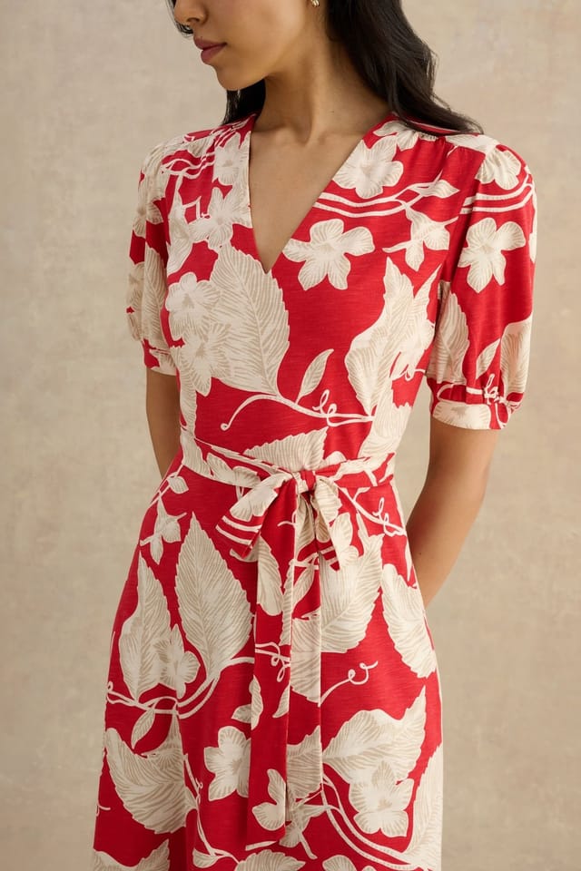 Hobbs London Hobbs London Women's Martha Floral Jersey Dress in Red - 3