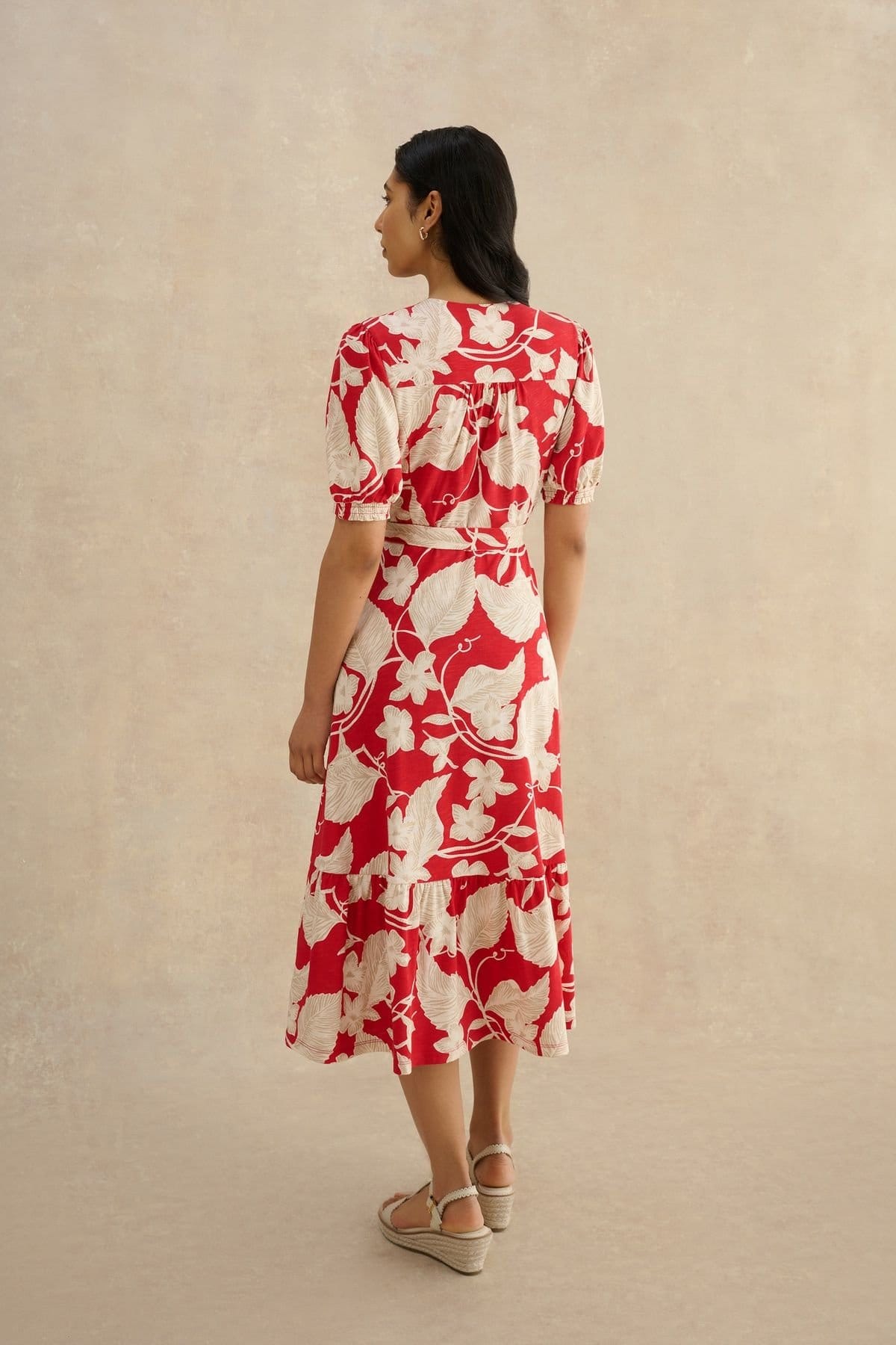 Hobbs London Hobbs London Women's Martha Floral Jersey Dress in Red - 4