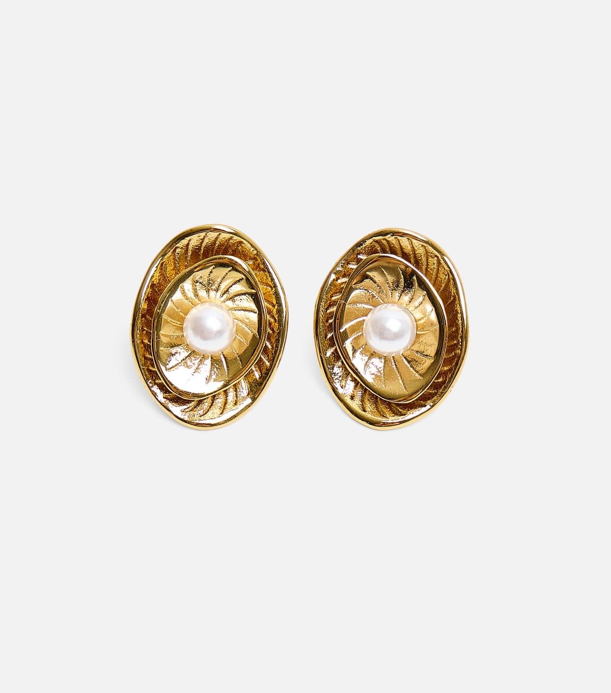 Public Desire Gold Tone Layered Faux Pearl Earrings Public Desire New Look