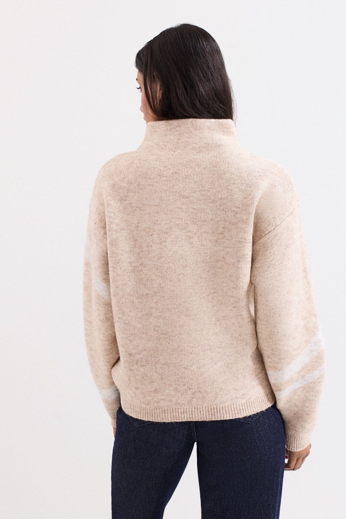 Phase Eight Phase Eight Women's Stephanie Long Sleeve High Neck Jumper in Light Beige - 4