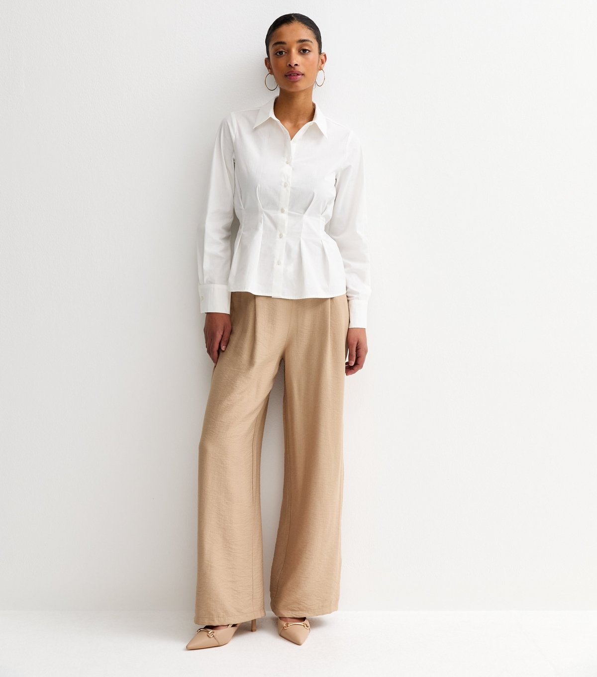 New Look Women's Stone Pull On Wide Leg Trousers New Look - 2