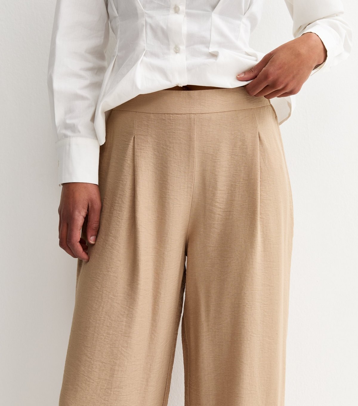 New Look Women's Stone Pull On Wide Leg Trousers New Look - 3