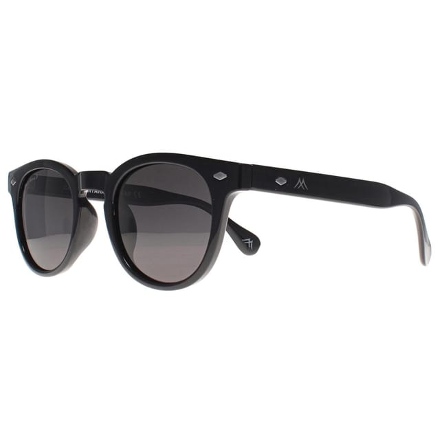 montana montana Men's Round Shiny Black Smoke Grey Polarized MP191 - 2
