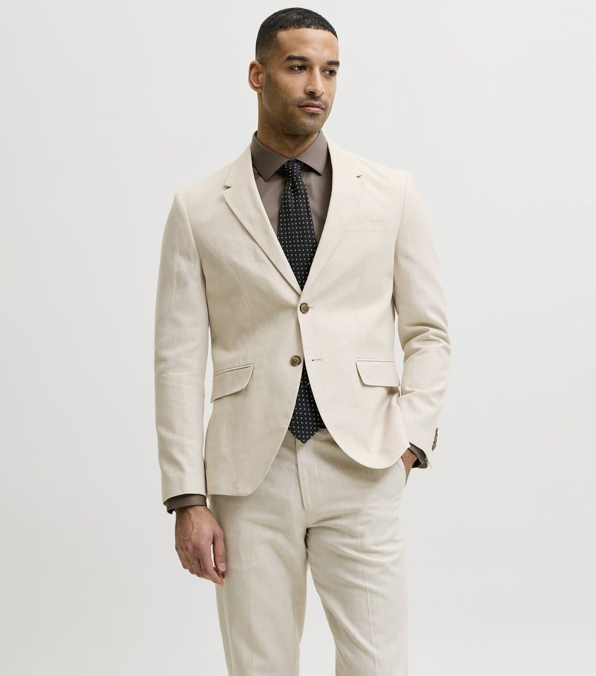 jack & jones Jack & Jones Oatmeal Cotton-Linen Blazer