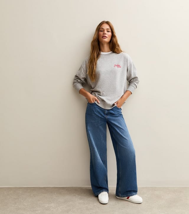 New Look Women's Grey J'Adore Paris Embroidered Sweatshirt New Look - 3