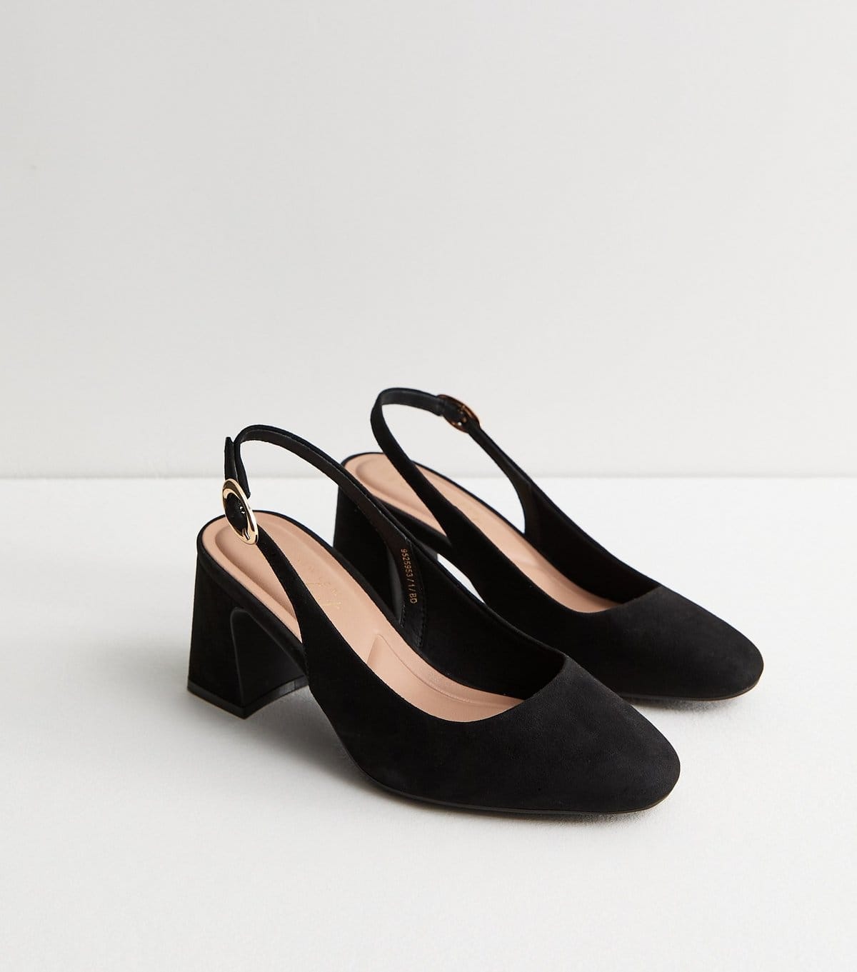 New Look Women's Wide Fit Black Faux Suede Slingback Pumps Vegan New Look - 4