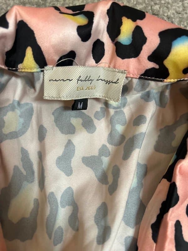 Never Fully Dressed Silk leopard print pj shirt