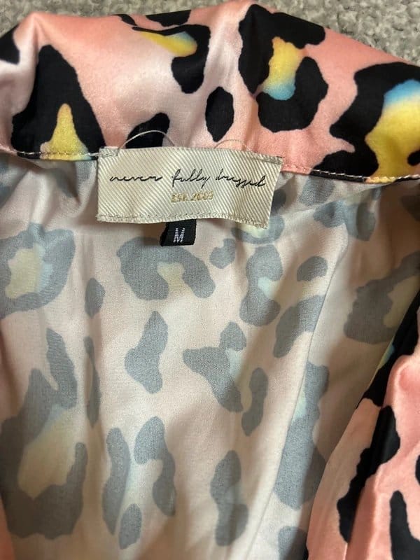 Never Fully Dressed Silk Leopard Print PJ Shirt