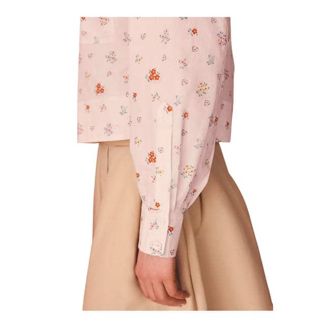 Cath Kidston Cath Kidston Women's Ditsy Floral Cotton Cropped Shirt in Cream - 3