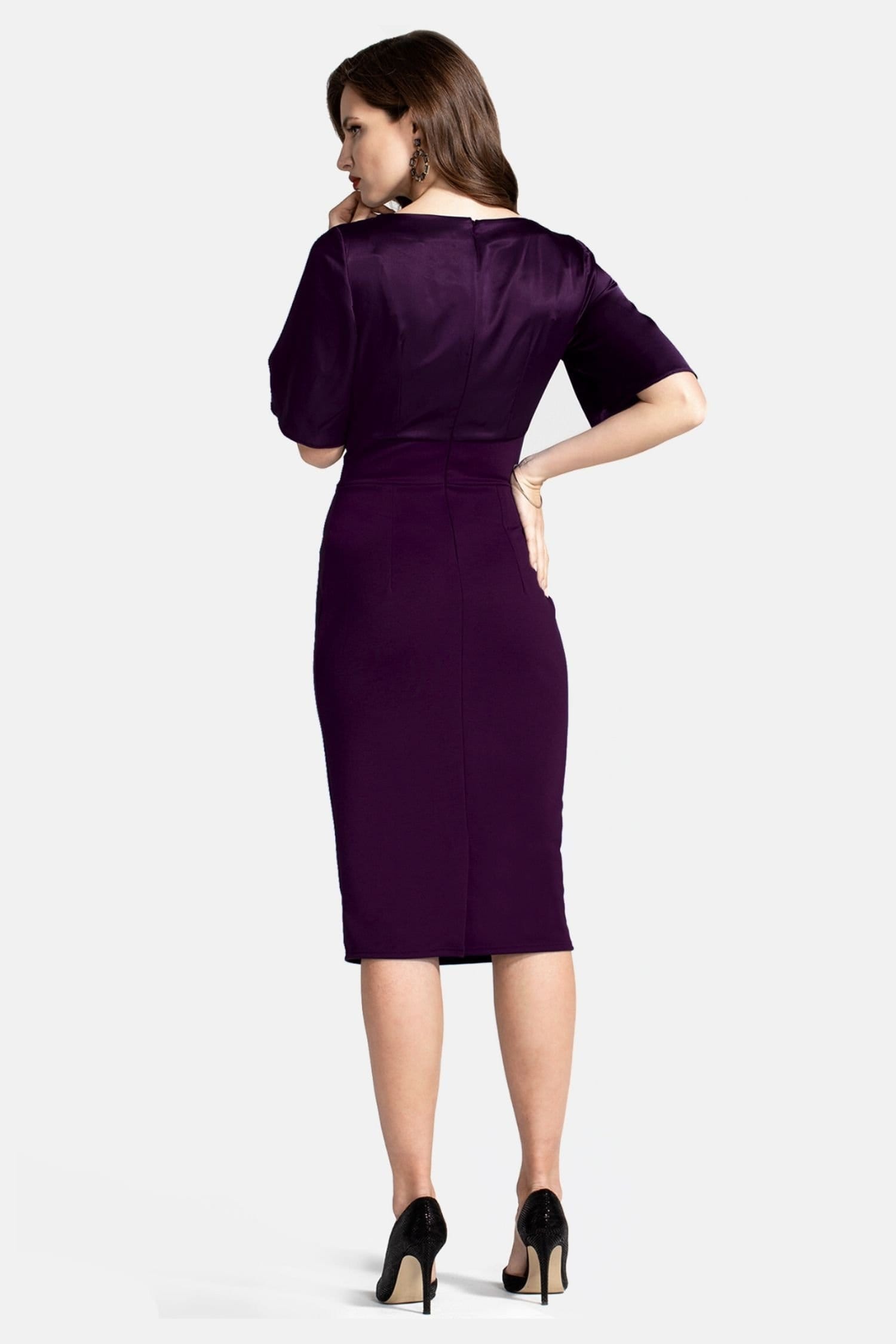 Hot Squash Hot Squash Women's Short Sleeve Cocktail Dress in Purple - 2