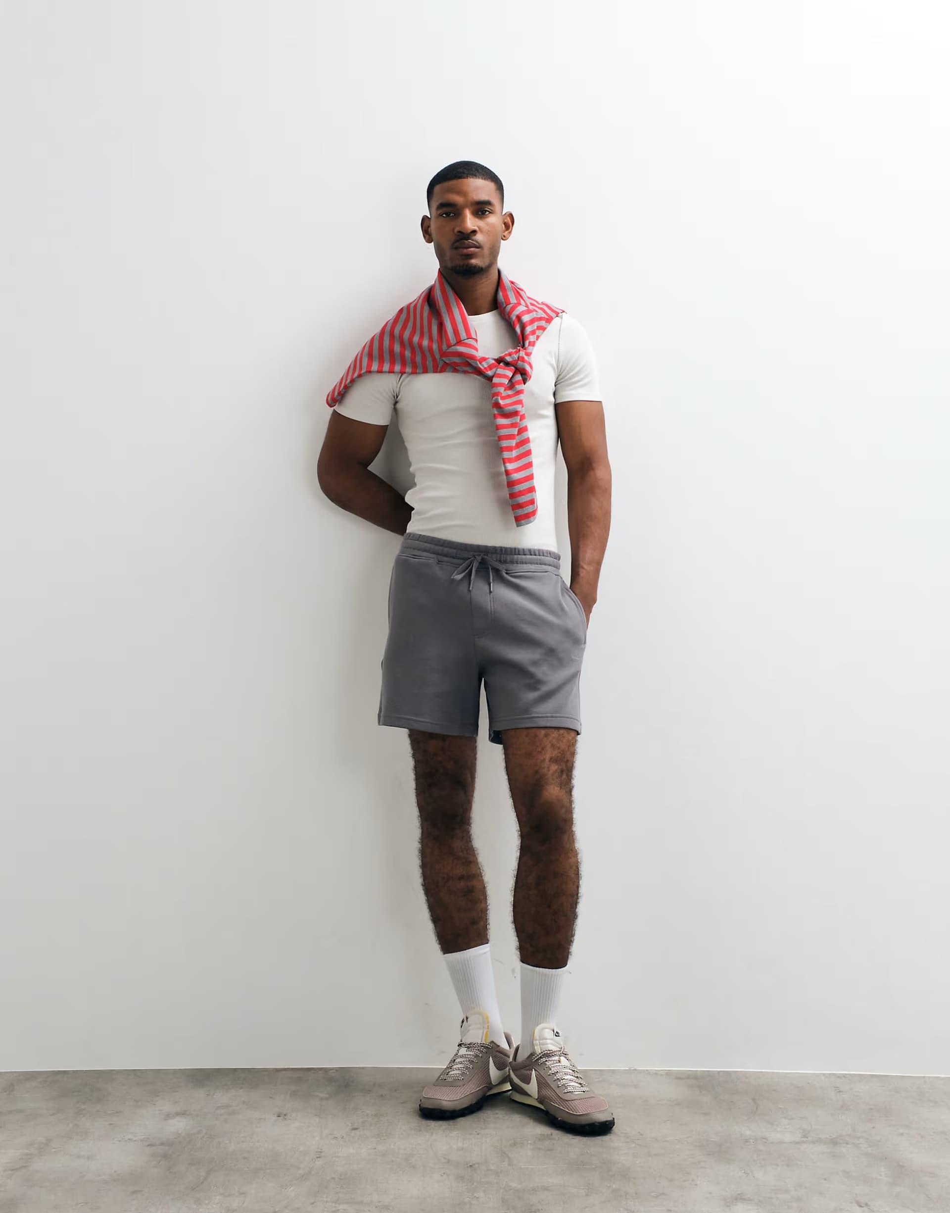ASOS Hollister shorter jersey shorts in charcoal