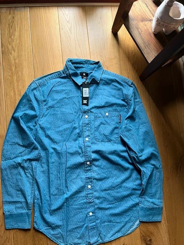 DC Brand new DC Shoes Mens Blue Long Sleeve Button Up Shirt