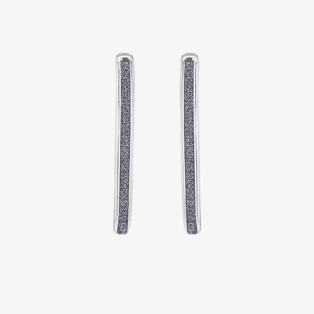 T.H.Baker T.H.Baker Silver Stardust Half Hoop Earrings