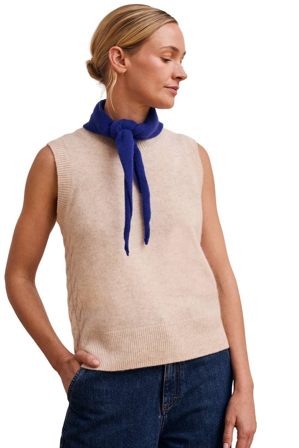 Celtic & Co Celtic & Co Women's Cable Detail Tank in Cream - 1