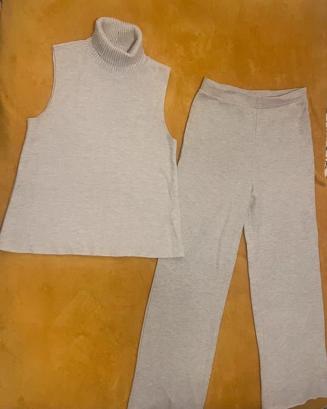 Zara Zara cream roll neck knitted co ord - trousers and top