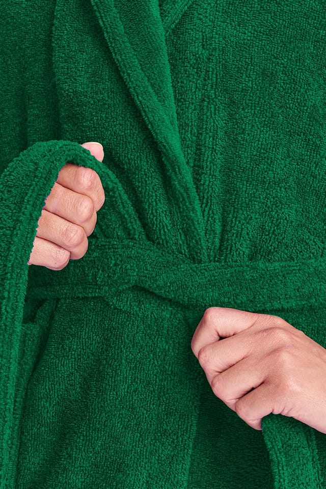 Christy CHRISTY Women's 'Supersoft Cosy' Plush Microvelour Bath Robe in Green - 3