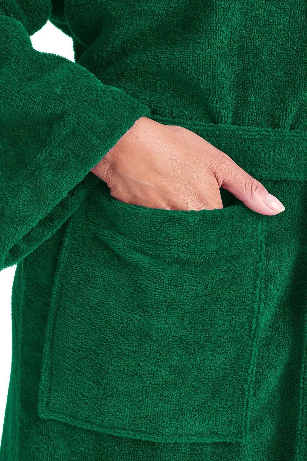 Christy CHRISTY Women's 'Supersoft Cosy' Plush Microvelour Bath Robe in Green - 4