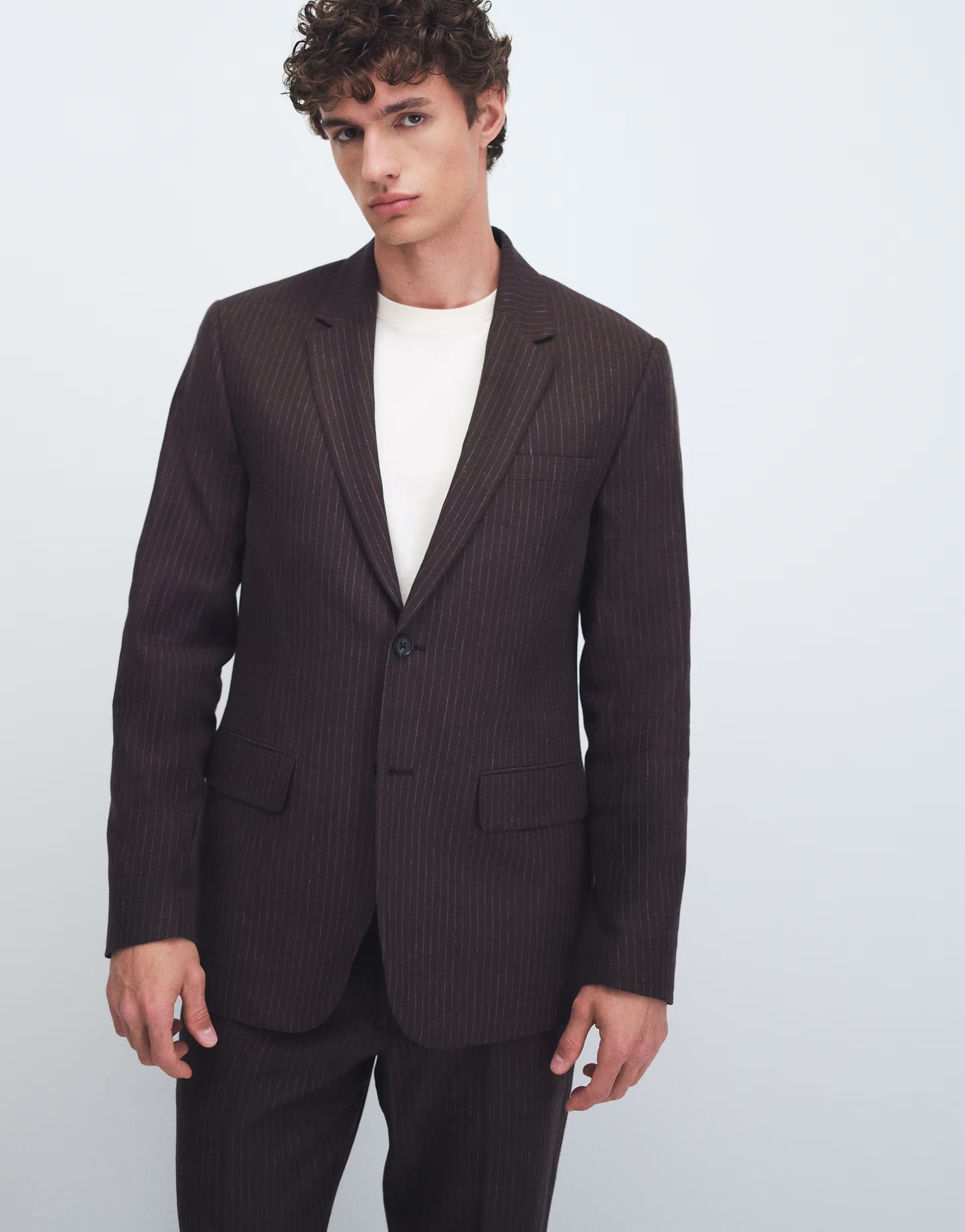 Abercrombie & Fitch Brown Striped Linen Blazer Co-ord