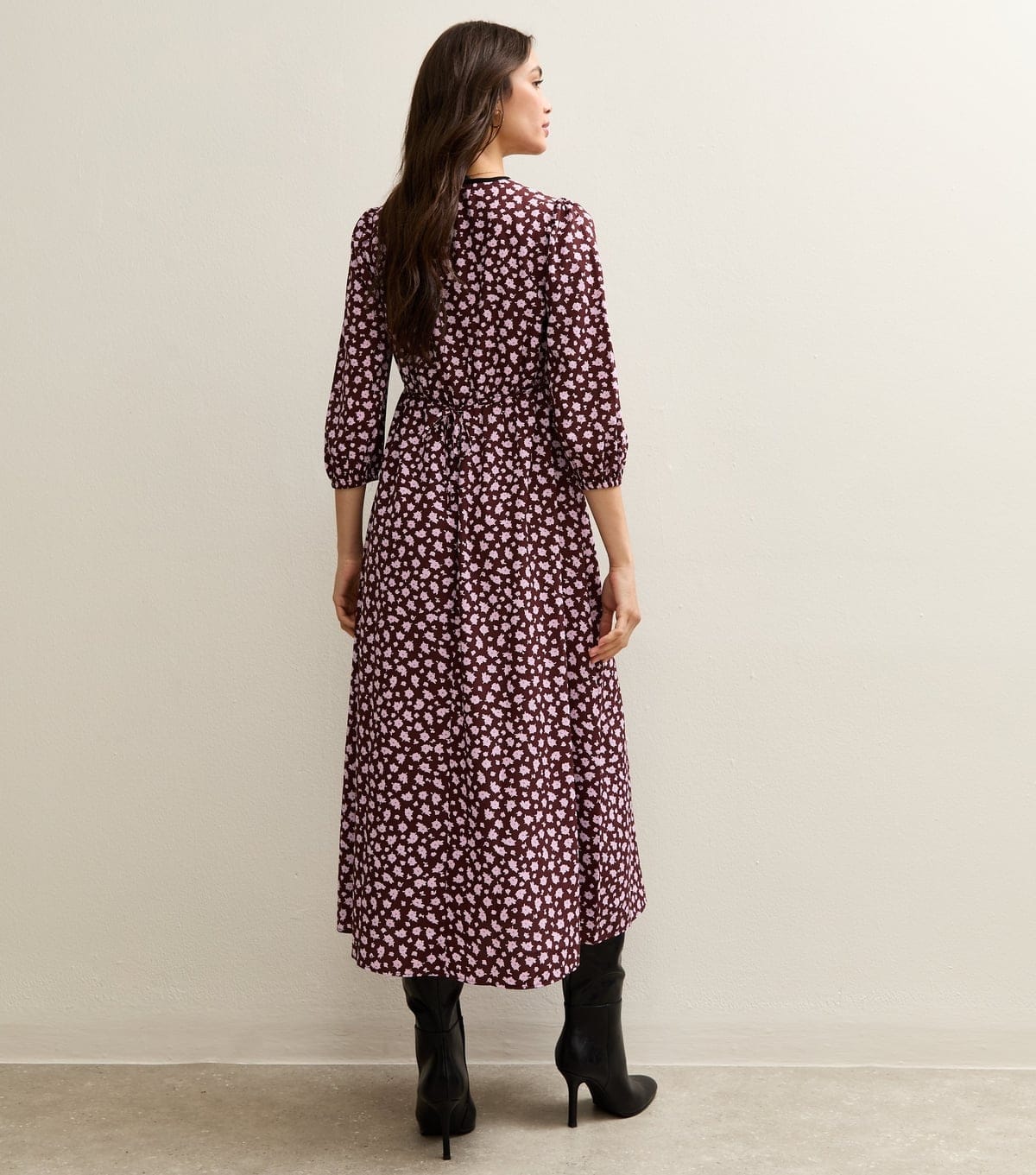 New Look Women's Brow Floral Print Tie Neck Midi Dress New Look - 4