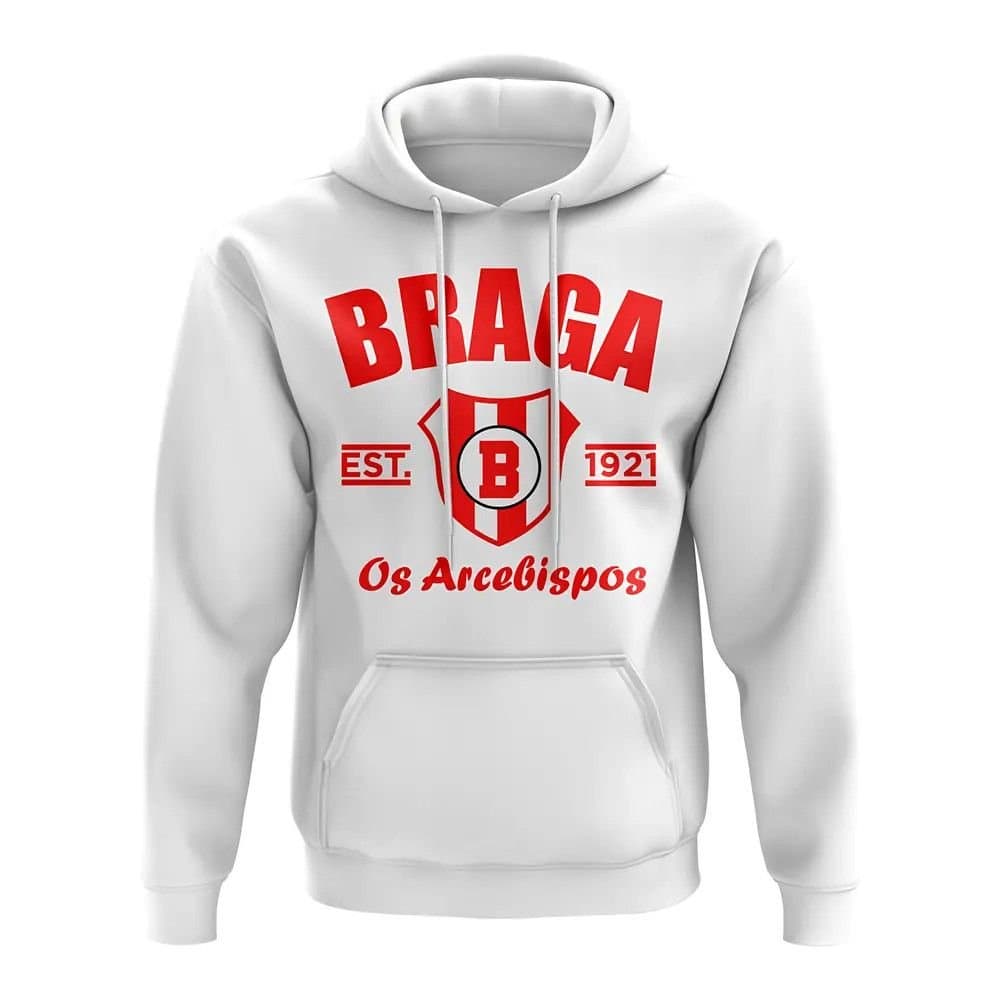 Sporting Braga Sporting Braga Men's Mens Braga Established Football Hoody in White