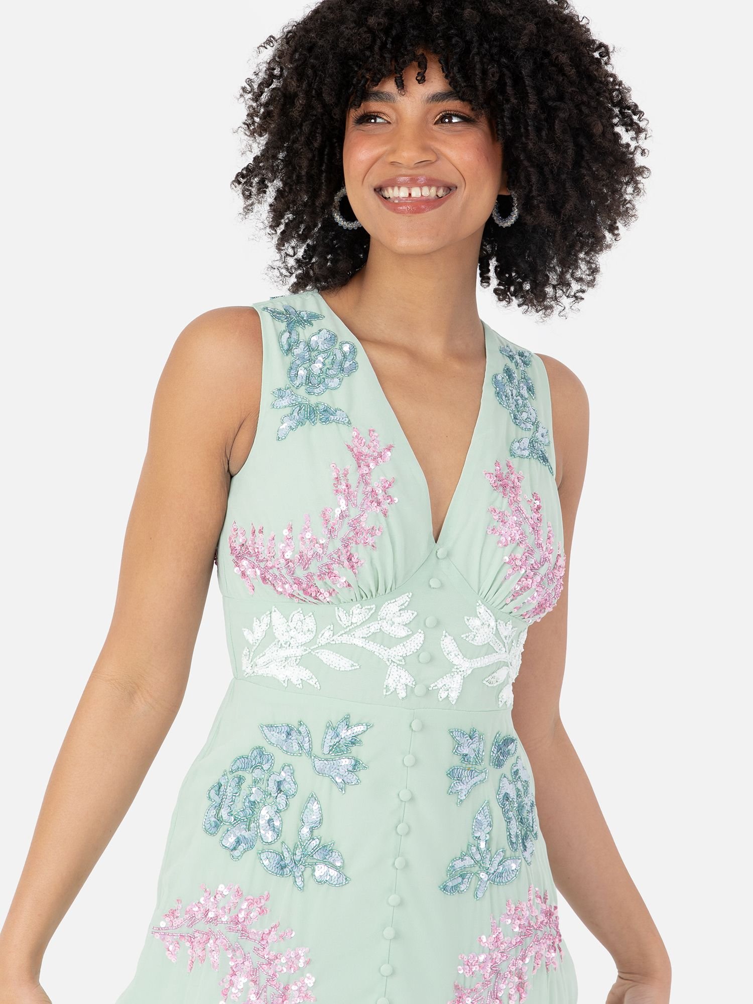 Maya Deluxe Maya Deluxe Women's Embellished Sleeveless Maxi Dress in Mint - 2