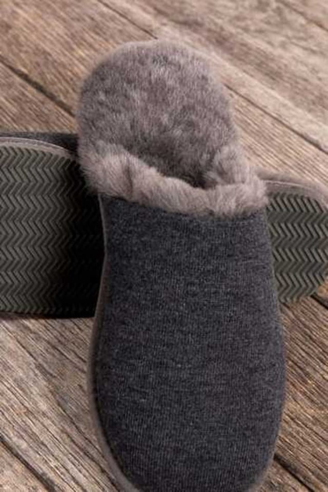WoolOvers WoolOvers Men's Mens Textile Mule in Grey - 2