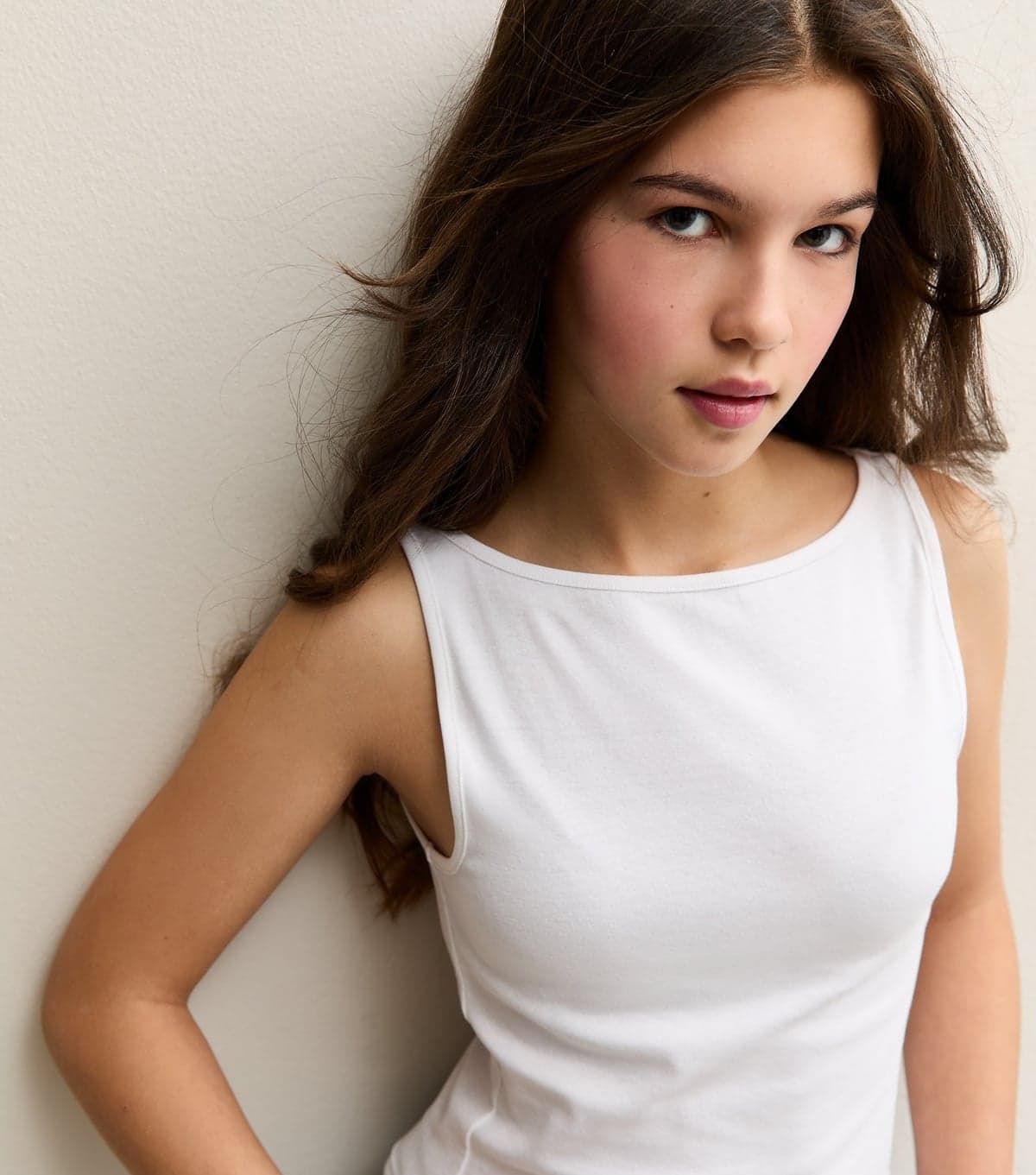 New Look New Look White Stretch Cotton Tank Top