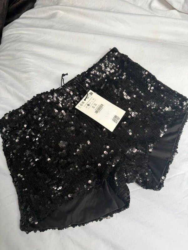 Bershka Bershka Sequin Black Shorts