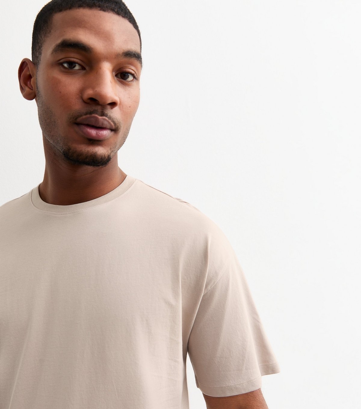 New Look Men's 2 Pack Mink/Black Oversized T-Shirt New Look - 2