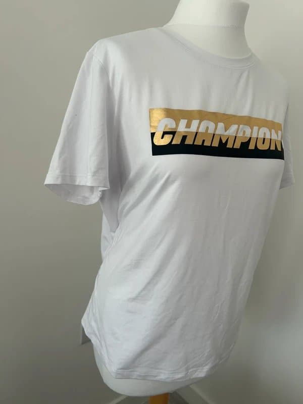 Champion Champion Woman’s White T-Shirt with Logo Print Size Large New with Tags