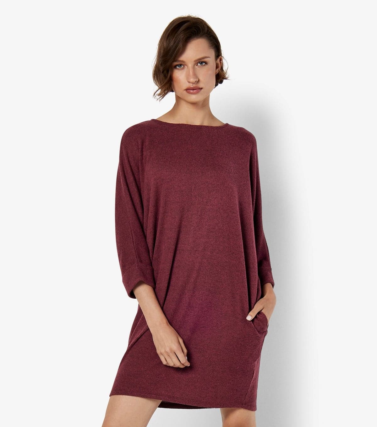 Apricot Women's Soft Ribbed Cocoon Mini Dress Apricot New Look